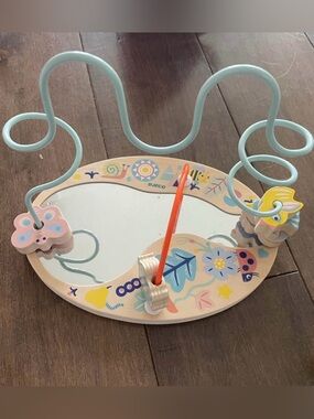 Djeco Pastel Activity Bead Maze & Mirror Toy - Blue/Pink